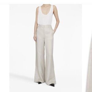 Anine Bing Lyra Wide-Leg Trouser - Off White - Size 40 (Denmark) / US 10 - NWT